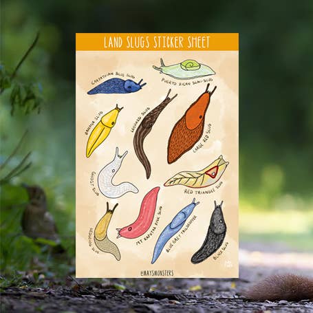 Land Slugs Aufkleberblatt für den Großhandel von May's Monsters