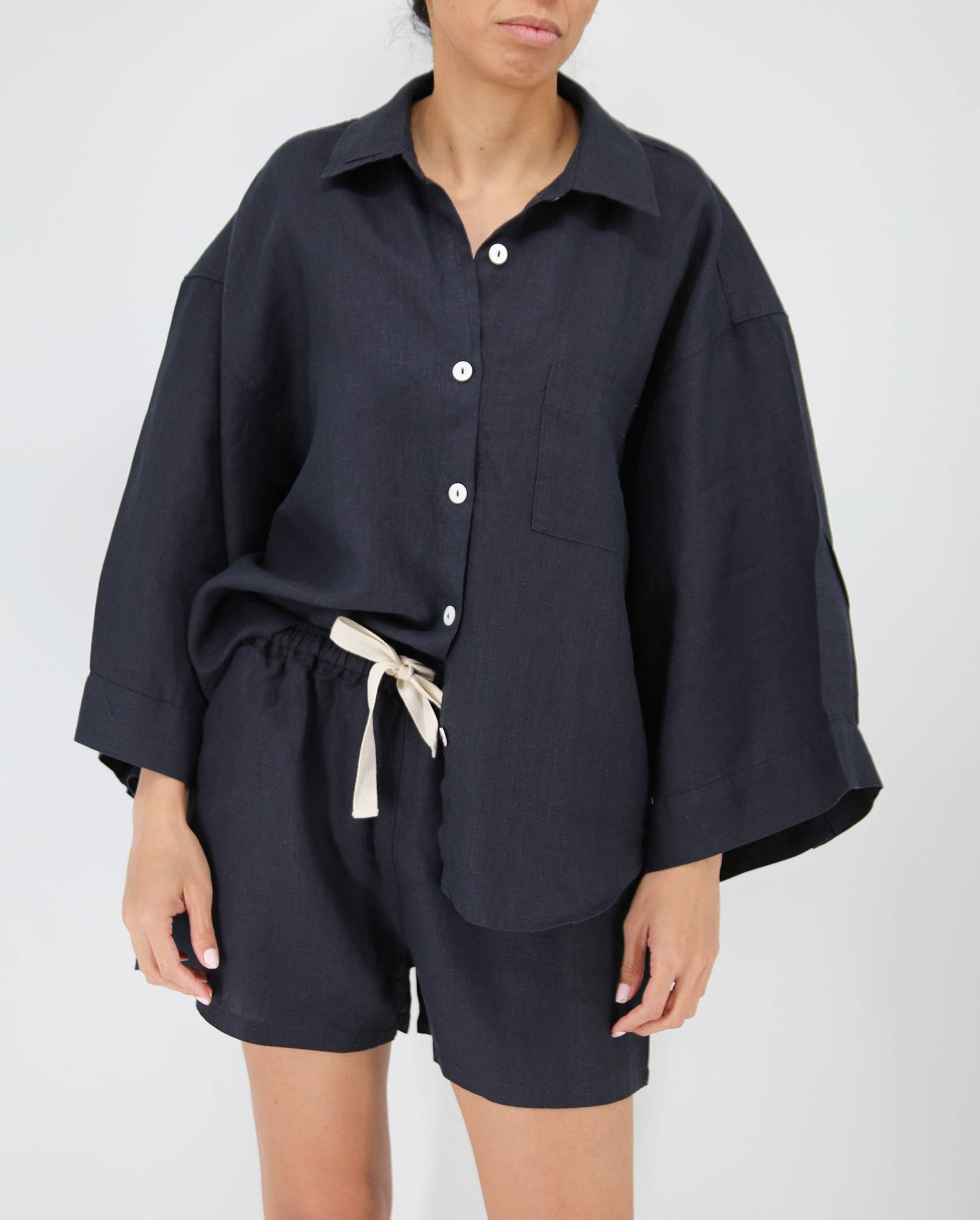 Sunday Morning – wholesale Sleepwear set – Women's – Carrie Linen Sleepwear Set6