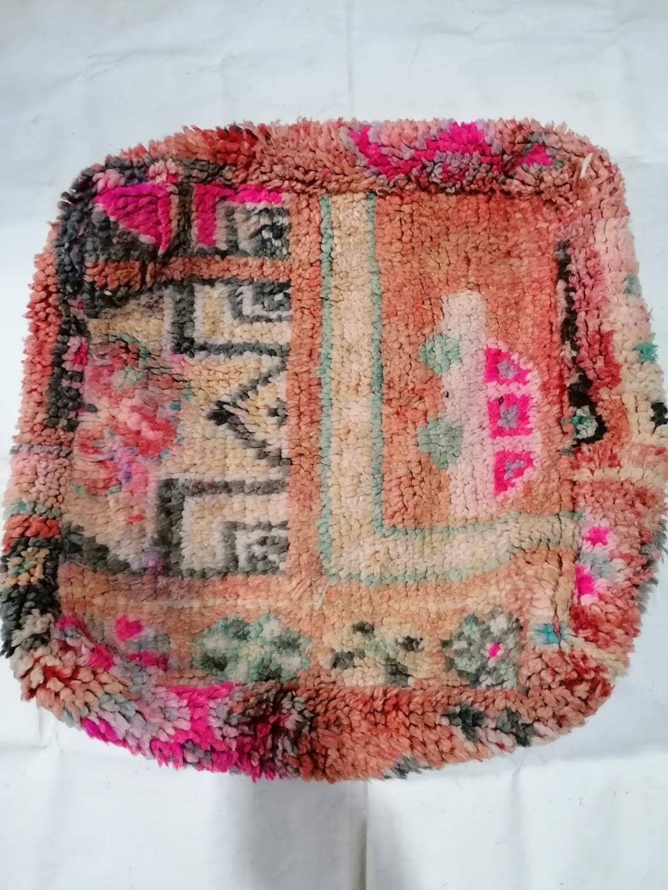 marrakeshop - Venta al por mayor Puf - Funda de Cojín de Suelo Pouf Vintage Boujad Marroquí14