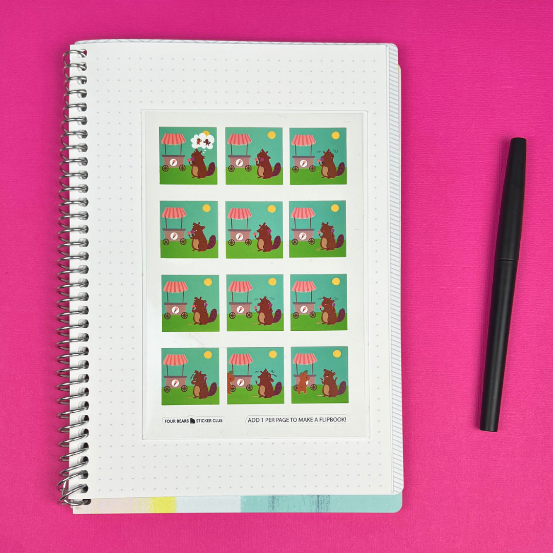 Four Bears Sticker Club - Vente Autocollant - Enfant et bébé - Flipbook de crème glacée1