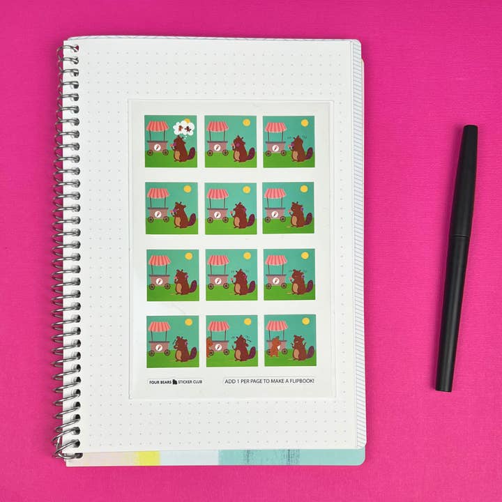 Four Bears Sticker Club - Vente Autocollant - Enfant et bébé - Flipbook de crème glacée1