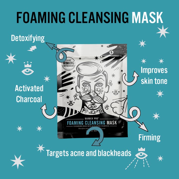 BARBER PRO – wholesale Skincare face mask – Men’s – BARBER PRO Foaming Cleansing Mask6