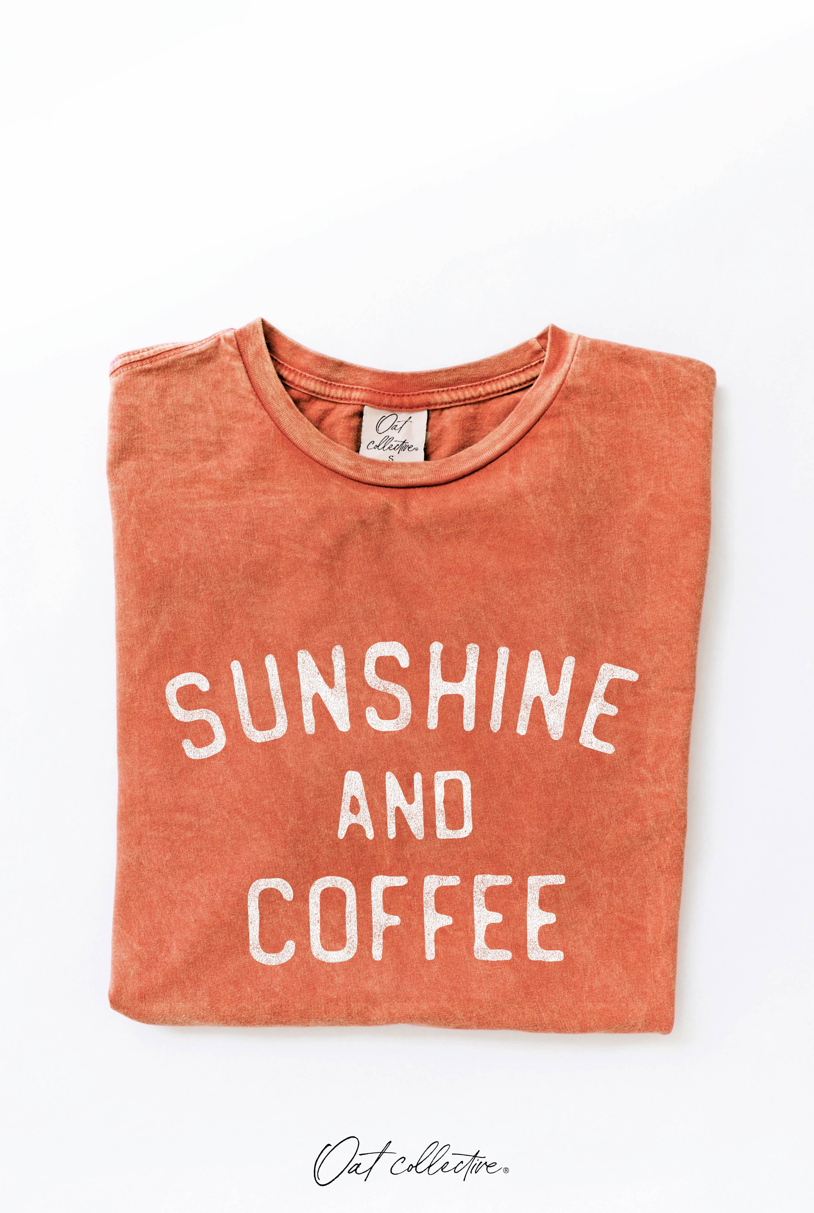 OAT COLLECTIVE - Wholesale Screen Printed T-Shirt - Women's - SUNSHINE AND COFFEE Mineral Graphic Top 11