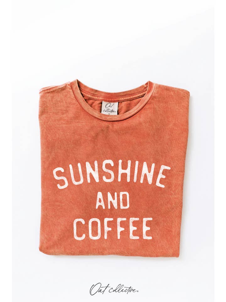 OAT COLLECTIVE - Wholesale Screen Printed T-Shirt - Women's - SUNSHINE AND COFFEE Mineral Graphic Top 11
