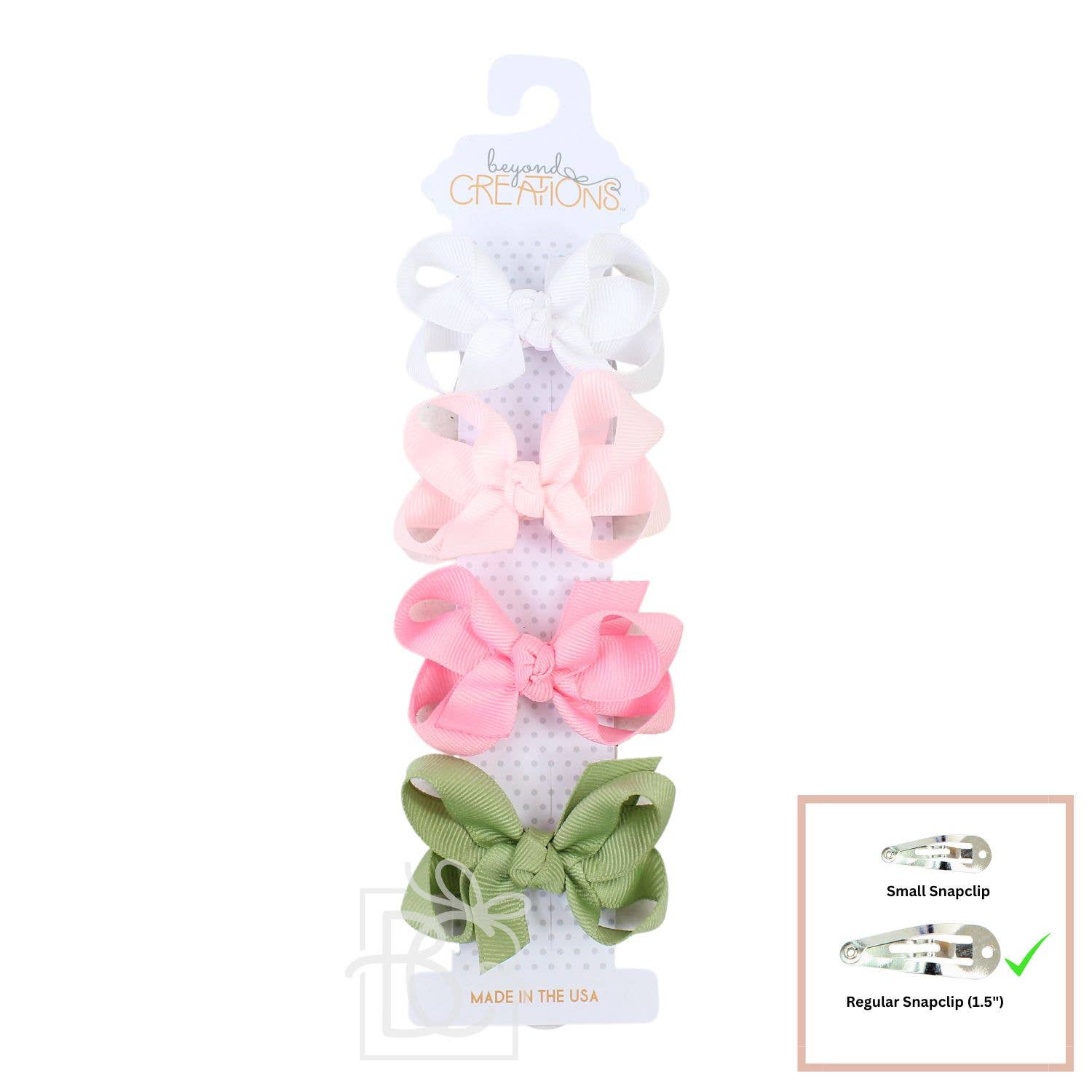 Beyond Creations, LLC - Wholesale Hair Bow - Kids - 4 PACK - 3" SMALL GROSGRAIN BOWS ON SNAP CLIP4