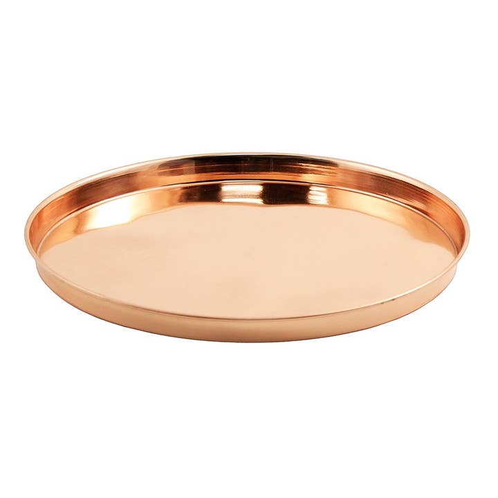 12" Round Copper Tray for wholesale by ACHLA Designs