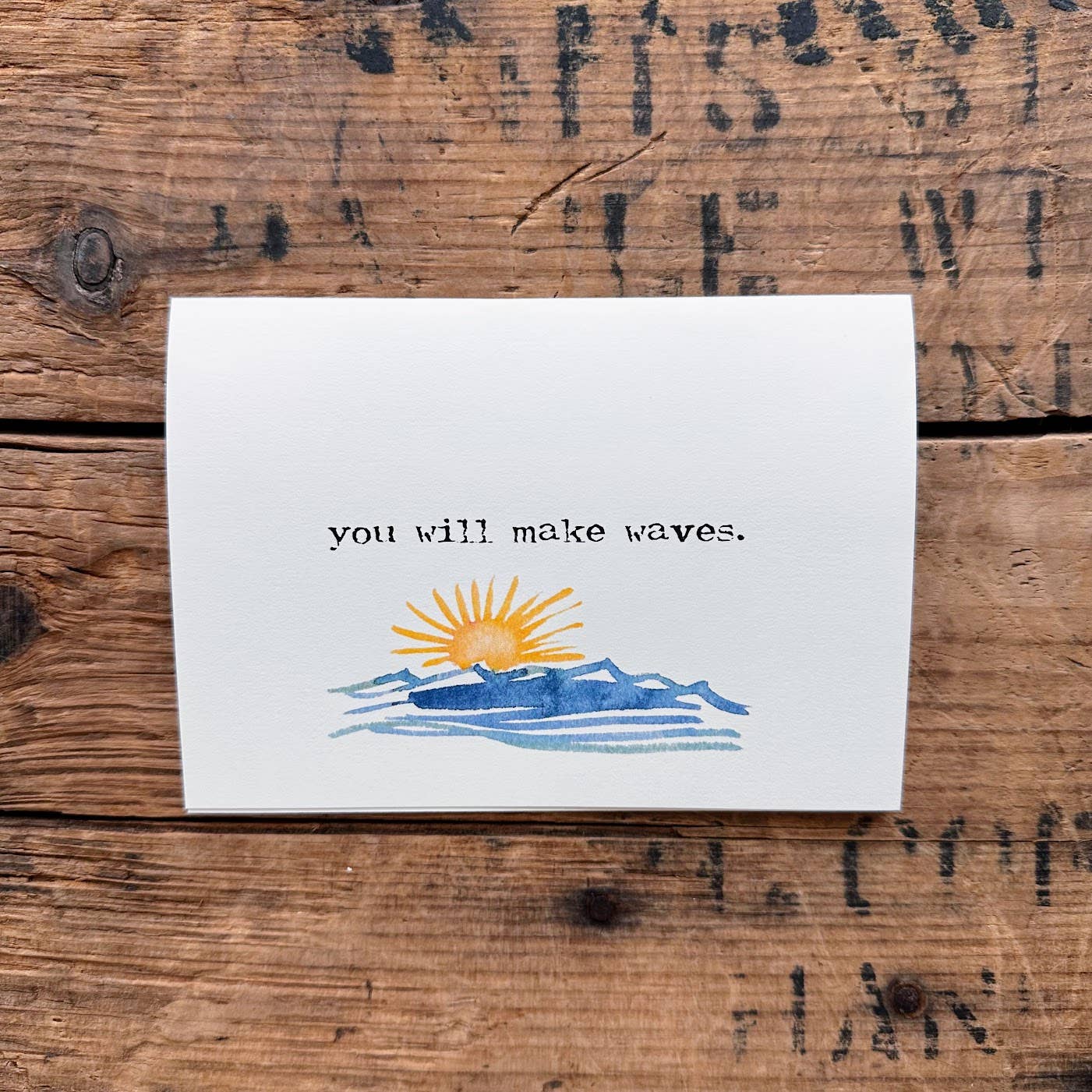 Alison Rose Vintage – Engroshandel Opmuntringskort – du vil gøre bølger kompliment kort med sol og hav