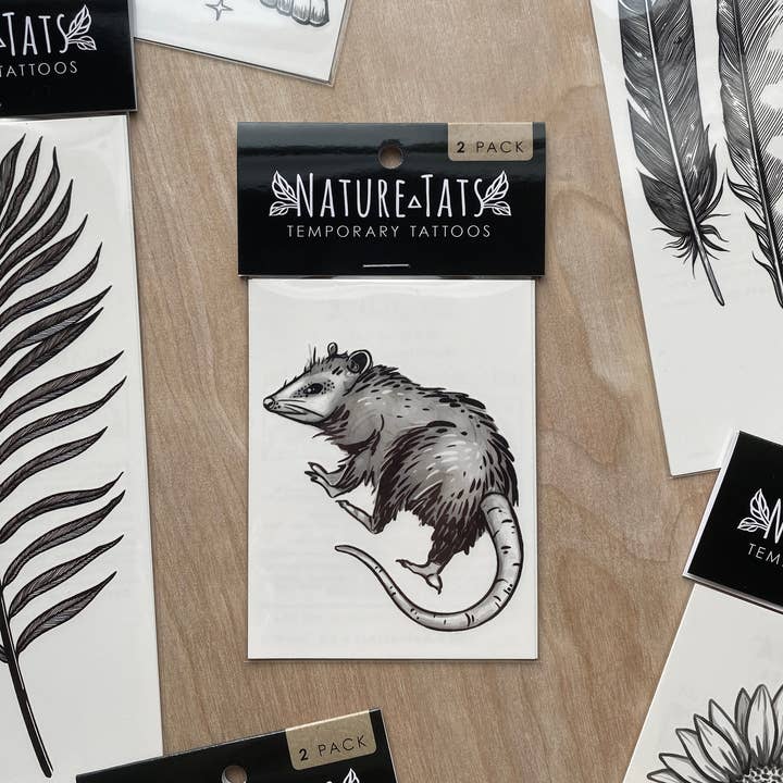 NatureTats - Wholesale Temporary Tattoo - Opossum Temporary Tattoo1