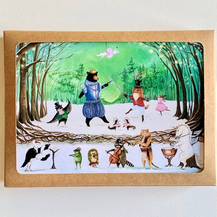 Jahna Vashti - Wholesale Season's Greetings Card - "The Waltz of Winter" Boxed Holiday Christmas Cards / Sets of 6 or 123