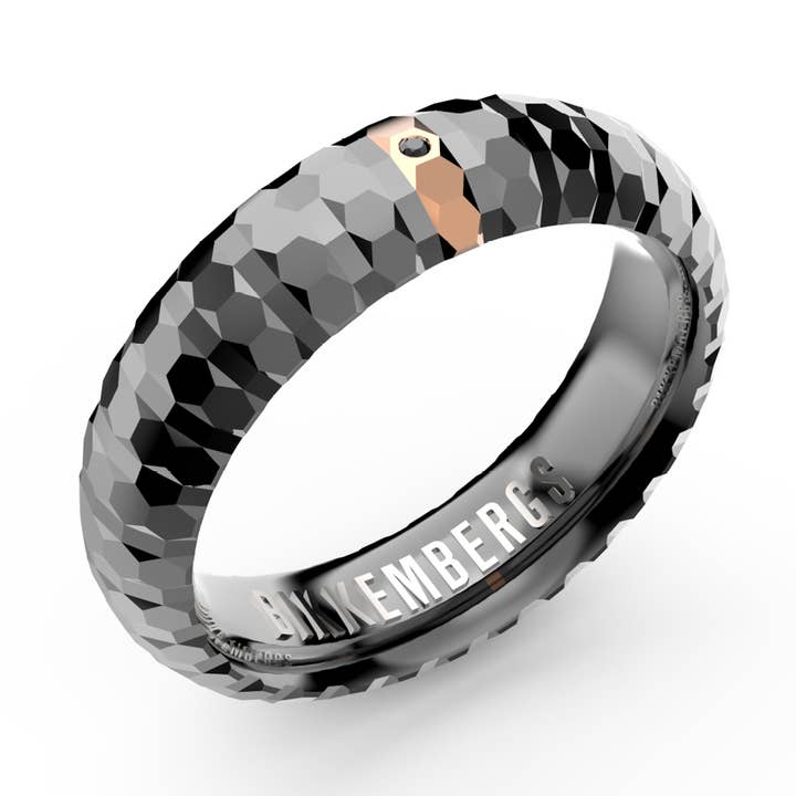 GEOR02BB - ring i 316l stål och diamanter för wholesale av BIKKEMBERGS