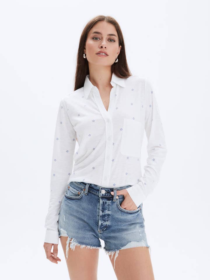 ALL OVER BLUE STARS - Jersey Blouse for wholesale by CHRLDR