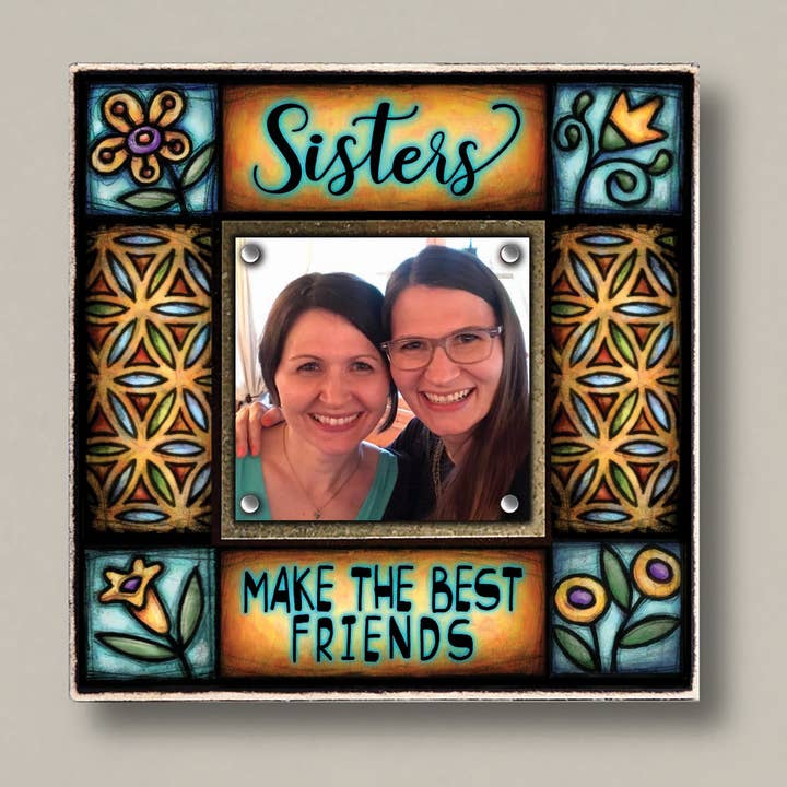 SAF31 - Sisters/Friends Picture Frame for wholesale by Macone Clay / Spooner Creek
