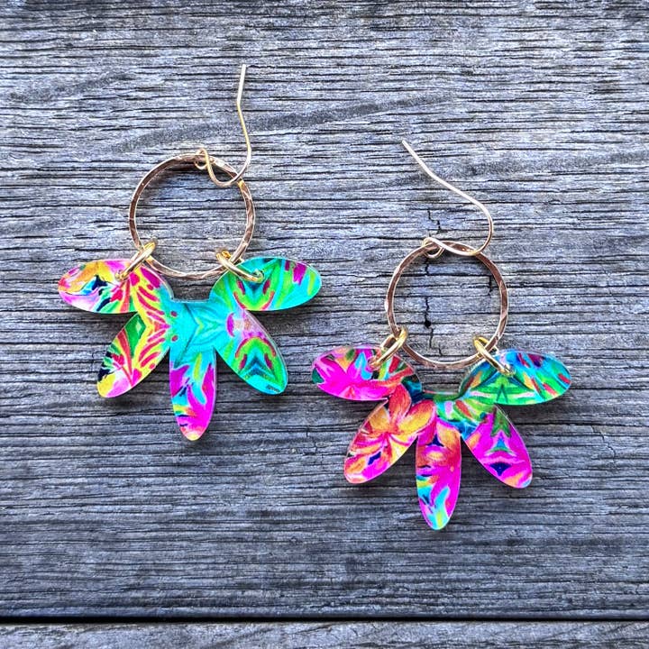 Stella Flowers - Tropical Dreams - Acrylic Earrings for wholesale by Be Like Missy