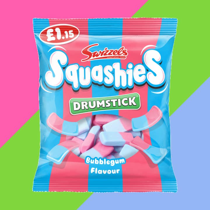 Gaffney's Sweets & Treats Wholesale – wholesale Gummy – Swizzels Drumstick Squashies Bubblegum Flavour Bag 12 x 120g
