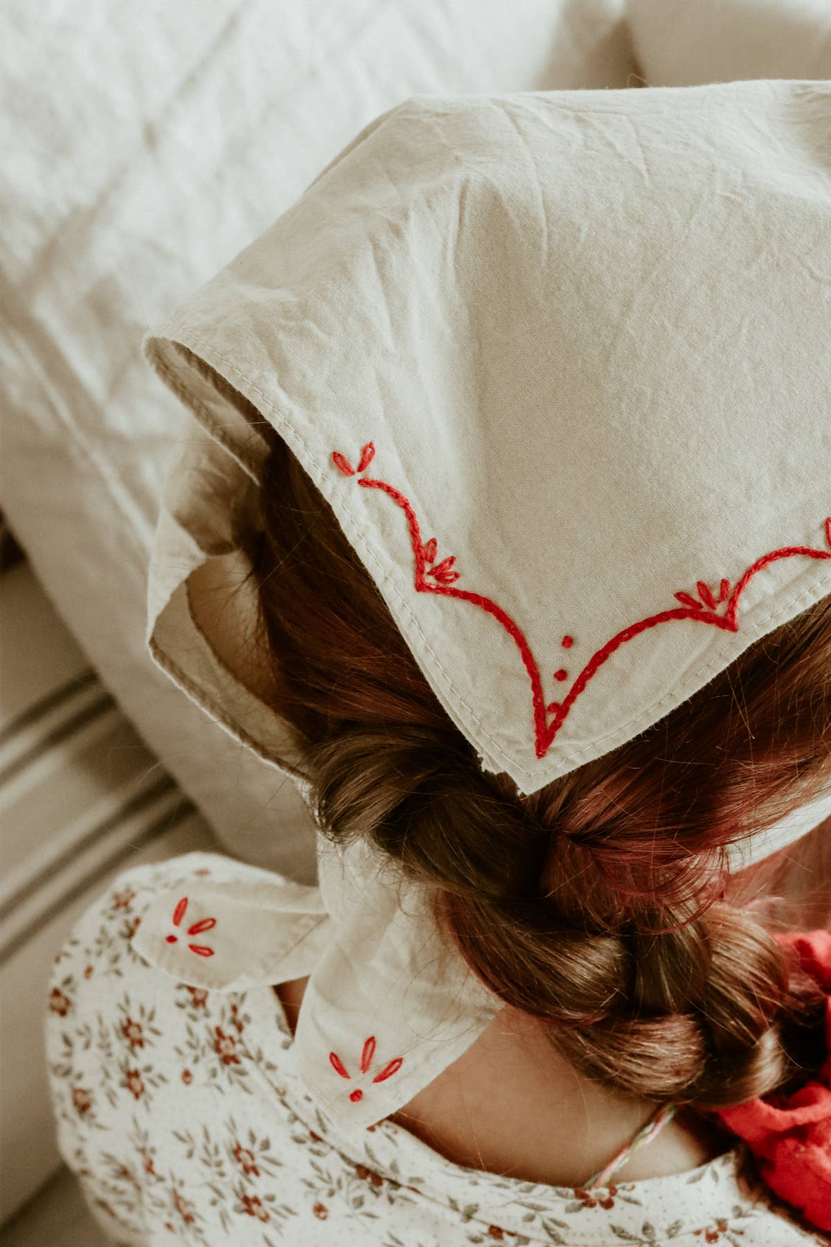 Eloise et moi - Wholesale Bandana - Unisex - Hand embroidered RODEO cotton bandana, hand dyed 2