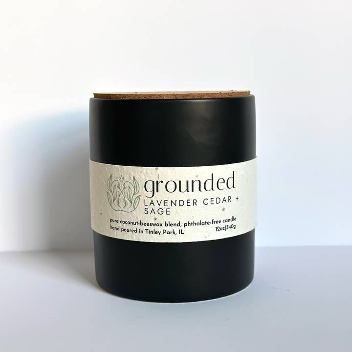 Sprig & Flame - Wholesale Jar/Filled Candle - GROUNDED | Pure Coconut Beeswax Hand-Poured Wood Wick Candle1