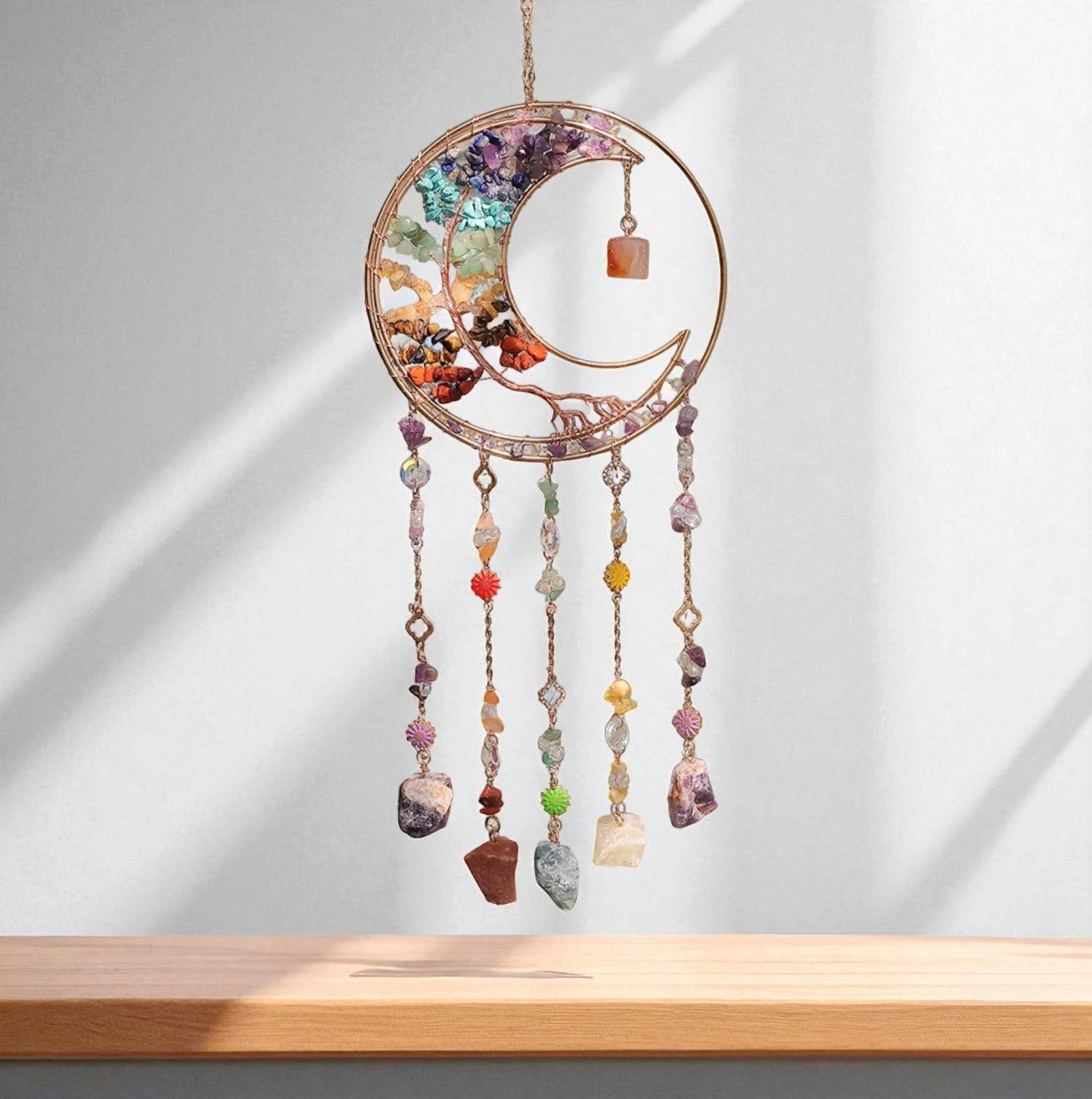 Crystolver (We Cover All Import Fees) - Venta al por mayor Atrapasoles - Atrapasol Cristal Árbol de la Vida en forma de Luna2