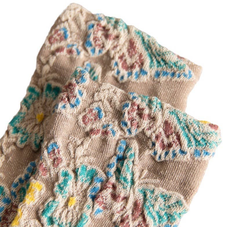 Tourtiwi - Wholesale Socks - Women's - Vintage Embossed Butterfly and Floral Socks10