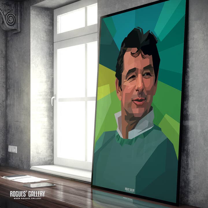 Brian Clough: Farbenfroher Cloughie - A3, A2, A1 oder A0 Pop Art für den Großhandel von Rogues' Gallery