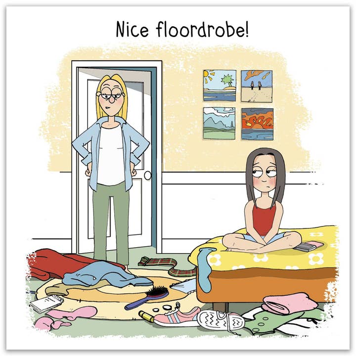 Twizler Ltd - Wholesale Gewone wenskaart - Mooie Floordrobe - Grappige tienerkaart1