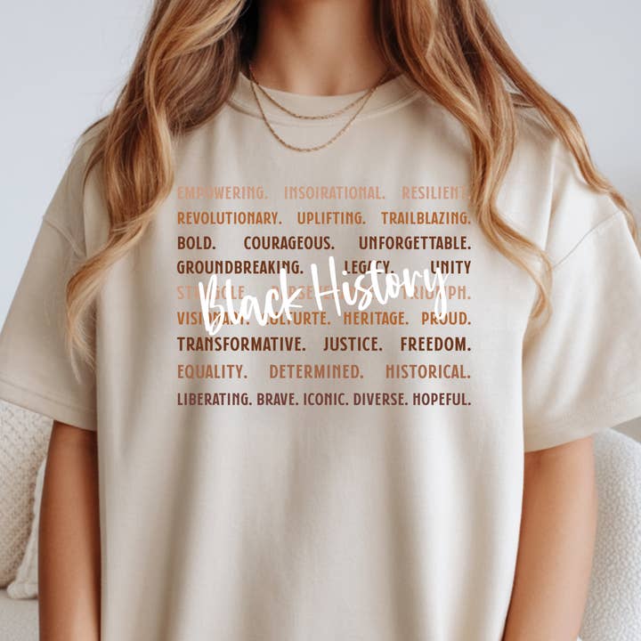 Black History Empowerment Words Inspirational Graphic Shirt for wholesale by TheWorldOfMYes