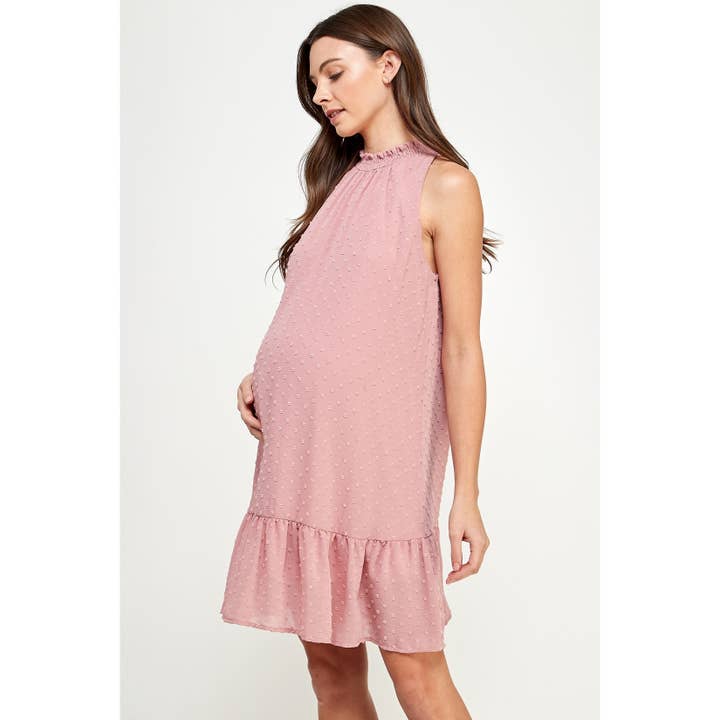 Hello Miz - Vente Robe - Robe de maternité à col montant en plumetis avec volant13