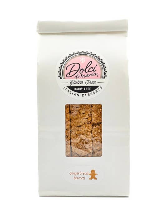 Gingerbread Gluten Free Biscotti - 6oz bag for wholesale by Dolci di Maria