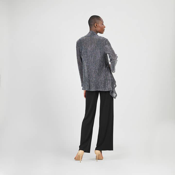 Silver CA77MS - Sheer Shimmer - Drape Tunic Cardigan for wholesale on Faire3