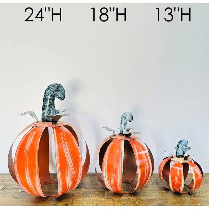 Rustic Farm - Wholesale Decorative Tabletop Object - 60-046 - Washed Pumpkin 3 PC Set - 50