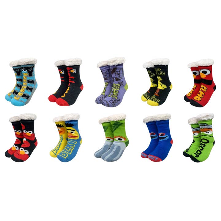 48 Pair Sesame Street Sherpa Assortment for wholesale by Infinity