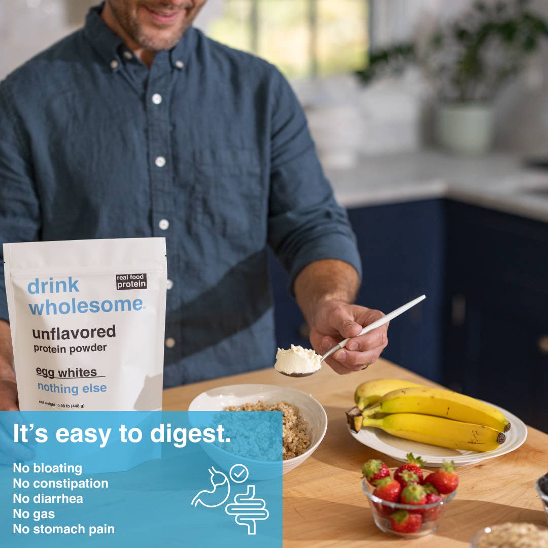 Drink Wholesome - Wholesale Protein/Superfood Powder - Unflavored Egg White Protein Powder - 28 Servings1