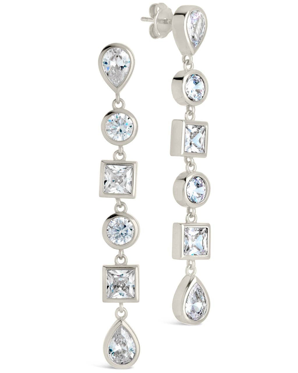 Sterling Forever - Wholesale Dangle Earrings - Ingrid Mixed CZ Dangle Earrings2