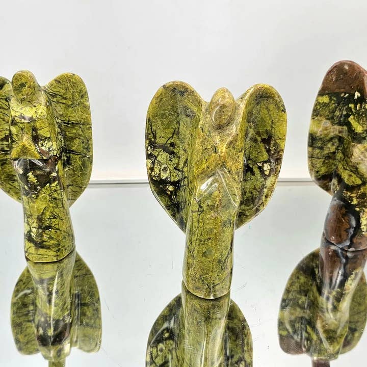 Distinction Crystals - Wholesale Spiritual Stone/Crystal - Large Green Opal Crystal Angel Carving