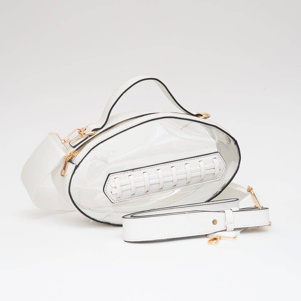 MiMi Wholesale - Wholesale Crossbody Bag - Women's - TG10695 Clear Gameday Football Stitch Detail Crossbody Bag4