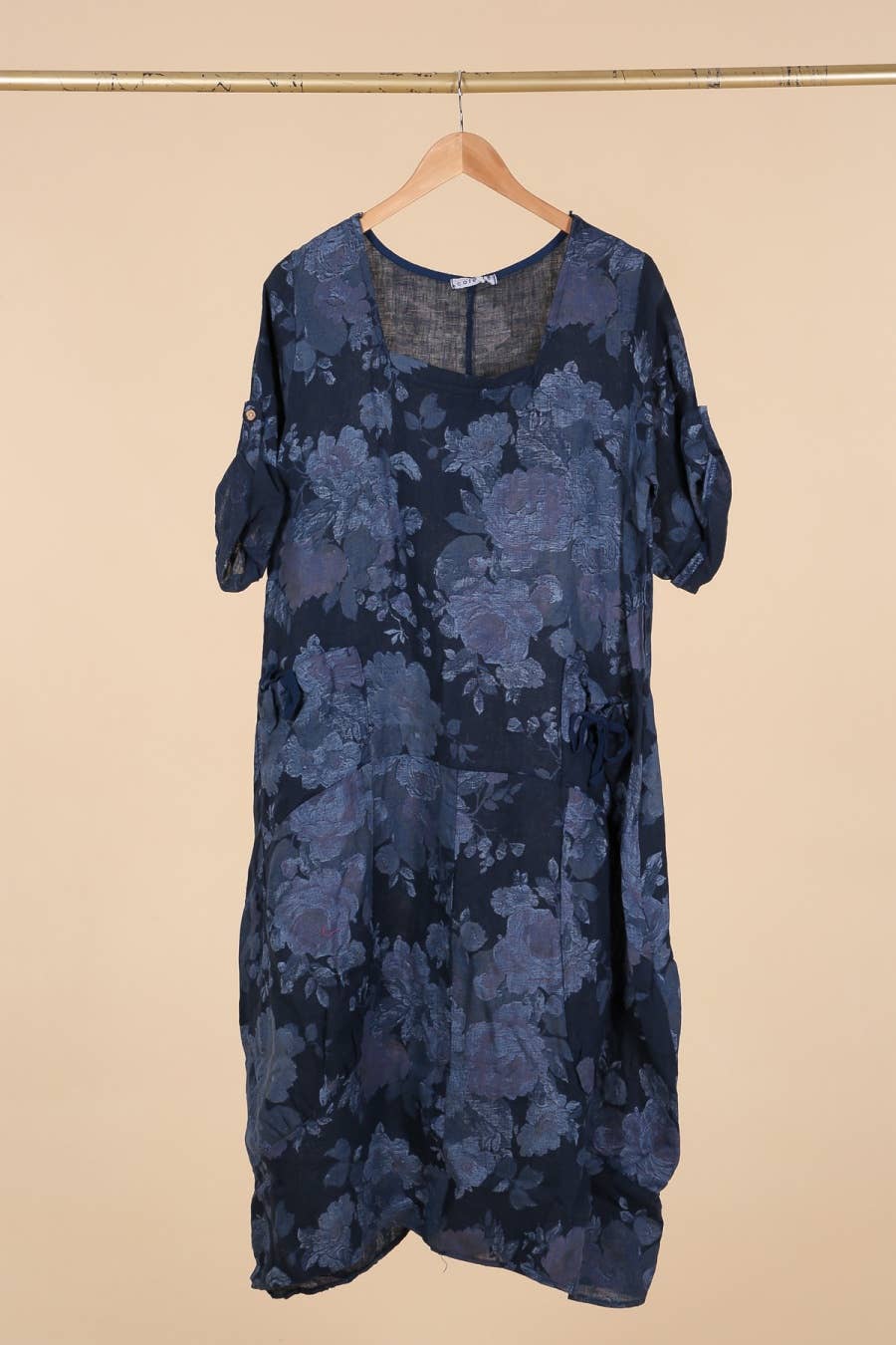 la maison des fibres naturelles – Großhandel Kleid – Damen – Leinenkleid mit floralem Muster, 100 % Leinen, Modell 6796741