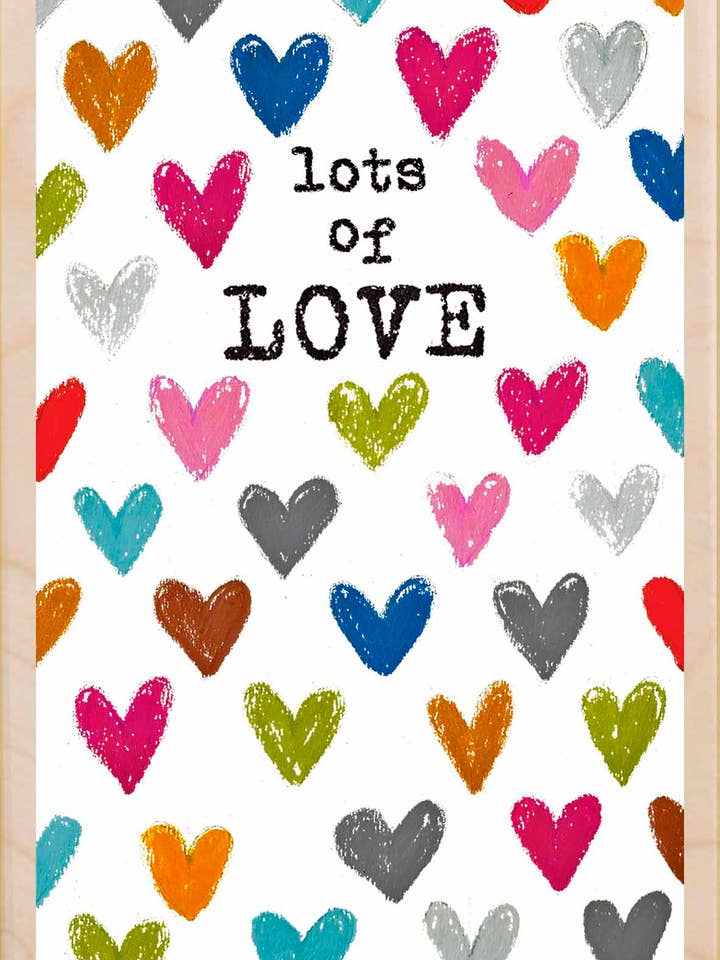 Lots of Love - Eco-friendly card for wholesale by THE WOODEN POSTCARD COMPANY