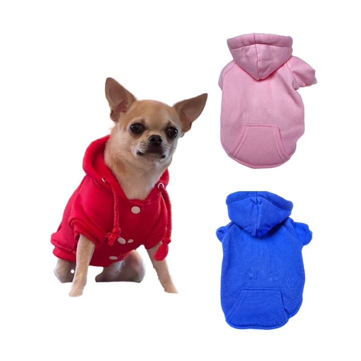 Sweats à capuche doux et confortables pour chiens en plusieurs couleurs pour la vente par Sassy Dog Fashions