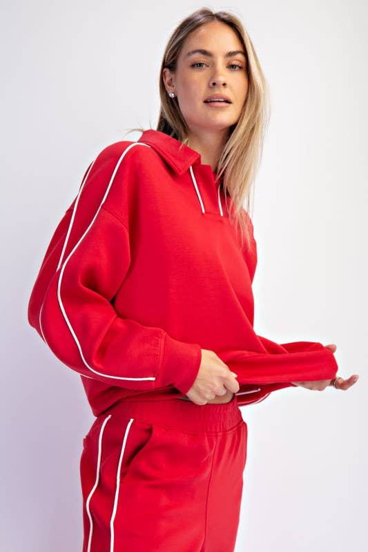 Sunday Morning - Vente Polo – femme - T580037-Polo à manches longues en modal scuba avec double passepoil4