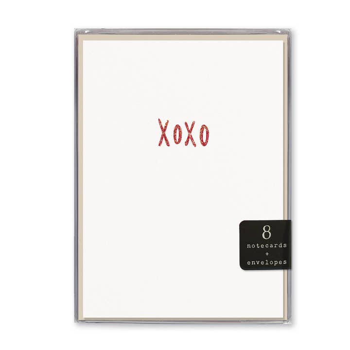 XOXO Boxed Set - 8 Embellished Cotton Cards + Envelopes for wholesale by Susan Case Designs