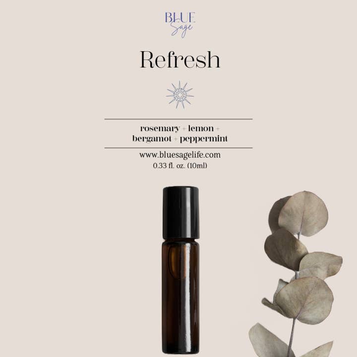 Blue Sage - Wholesale Essential Oil Roll-On - Refresh Blend Essential Oil Roller | Aromatherapy Roll On3