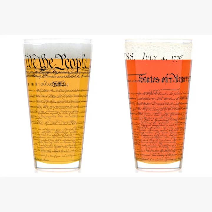 Well Told - Wholesale Drinking Glass/Cup - Const. & Dec. - Historical - Pint Glasses - 16 oz - Set of 2
