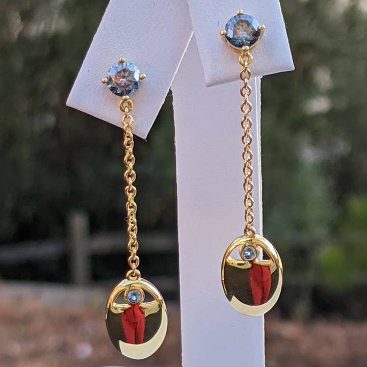 Aegis Dangle Earring for wholesale by Halley Reh Moissanite Jewelry