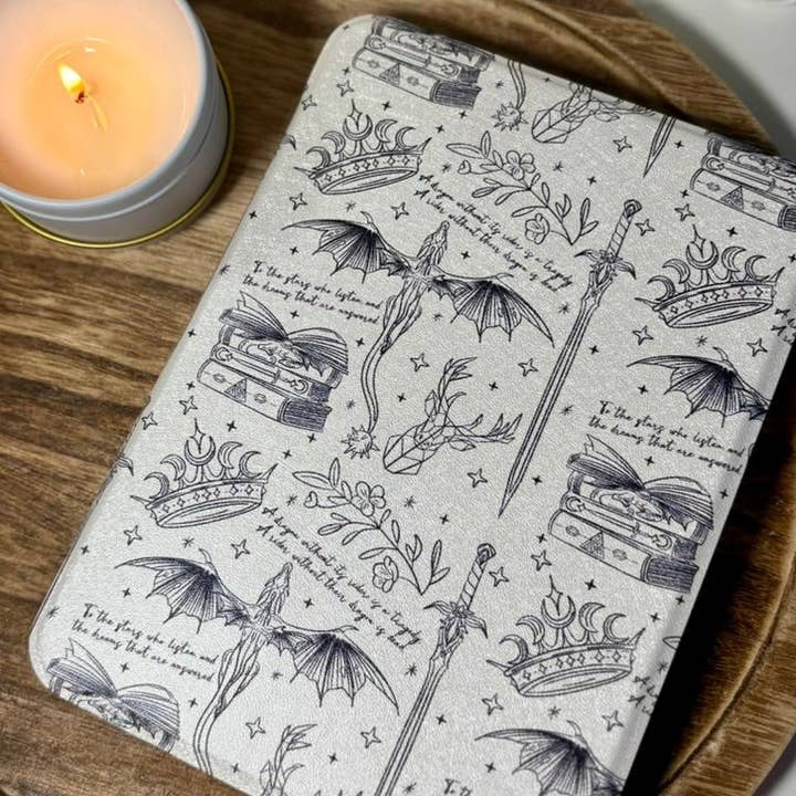 Awfullynerdy.co - Wholesale Book Cover - Romantasy Inspired Slim & Smart Kindle Case – Clear Back with Auto Sleep/Wake1