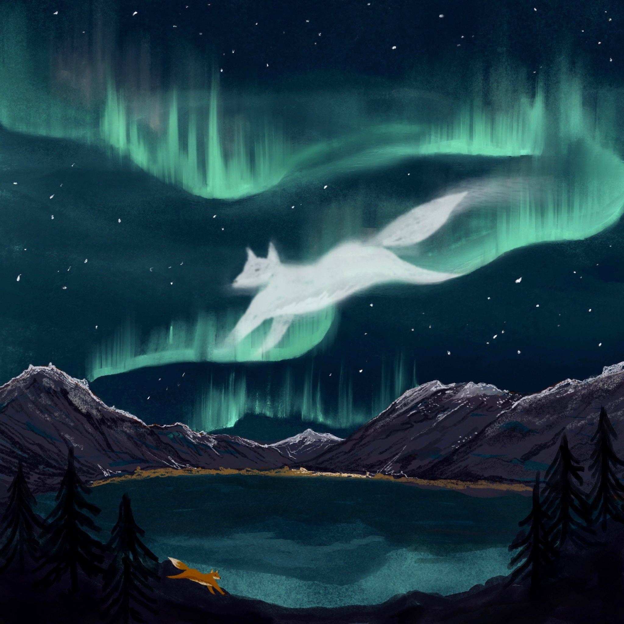 Charis Raine Illustration – wholesale Art print – Firefox Folktale Giclee Print0