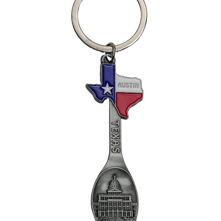 Scruffy's Ventures Inc. - Wholesale Keychain - Unisex - ATX Map Spoon Bottle Opener Keychain