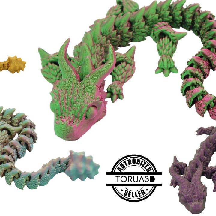 Giocattolo Horned Dragon Fidget - Drago articolato stampato in 3D per la vendita all'ingrosso da parte di Acworth Alchemist