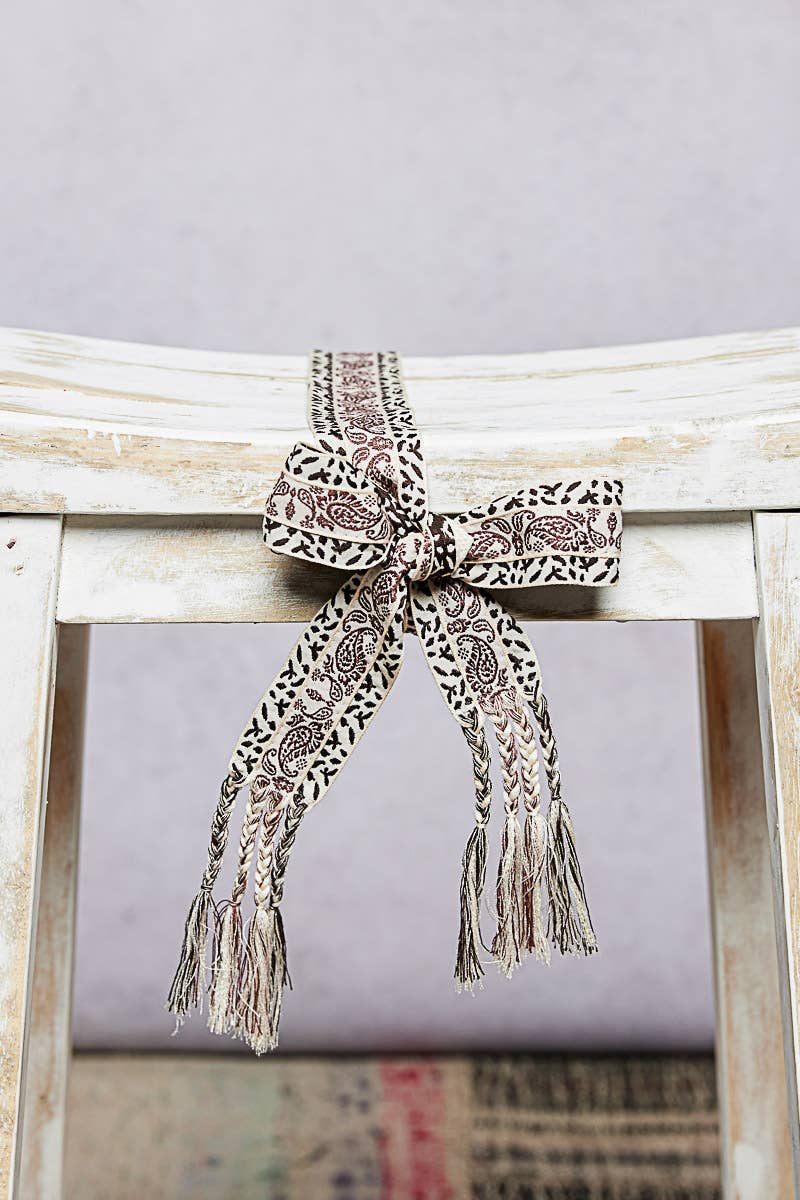 Pol Clothing - Wholesale Belt - Women's - Boho Paisley Tassel Belt1