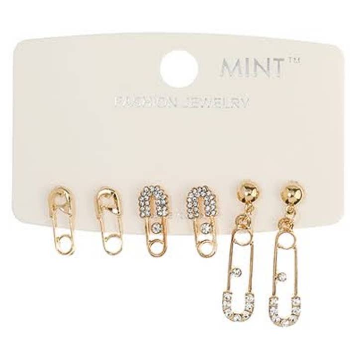 3 Paar Paperclip Oorbellen Set voor wholesale door Atlas Fashion