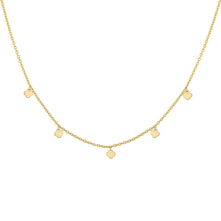 Collier 925 Silber vergoldet Anhänger Kleeblatt für den Großhandel von caï