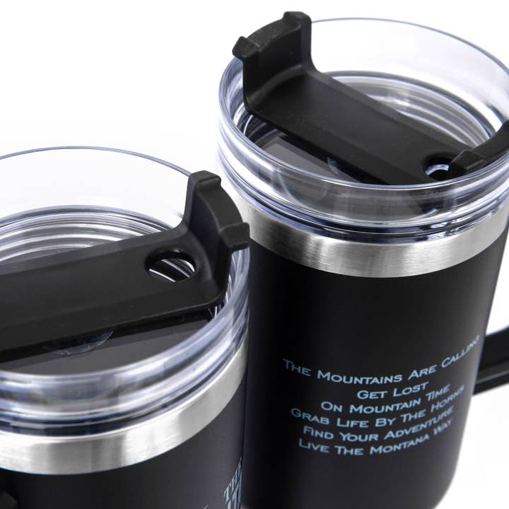 The Montana Way - Wholesale Insulated Mug/Tumbler - The Logo Stainless Steel Tumbler w/Handle in Black